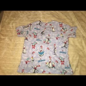 Dr Seuss scrub top